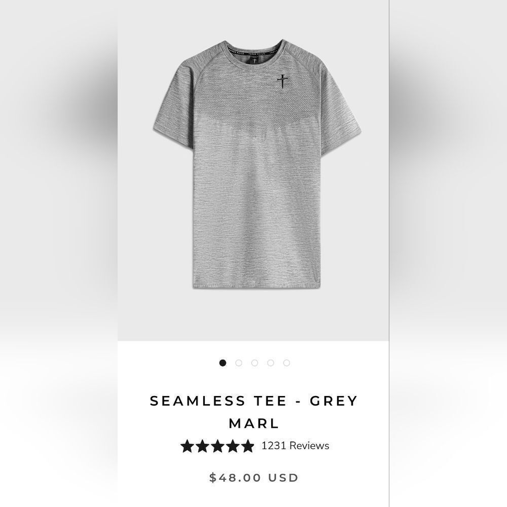 Three Nails Seamless Mens Tee Size M